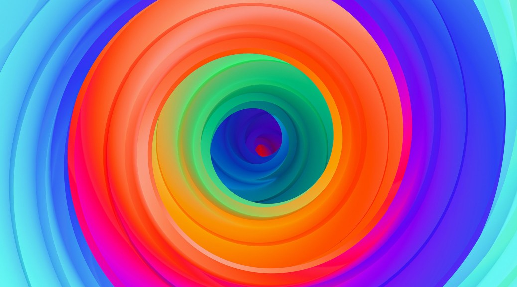 The spiralling nature of my private lessons and evolving dance – and a miraculous private | This image shows a very colourful abstract image of a spiral