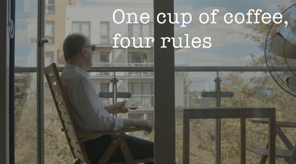 A 1m 42s video that has almost nothing to do with tango | Screen grab shows me sitting on my balcony drinking a cup of coffee